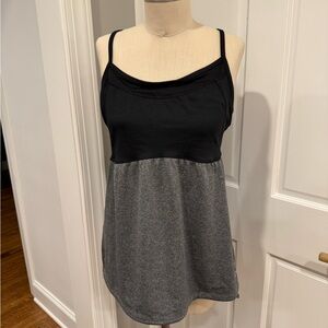 Champion Black & Gray Two-Tone Camisole Tank. Stretch activewear racerback.